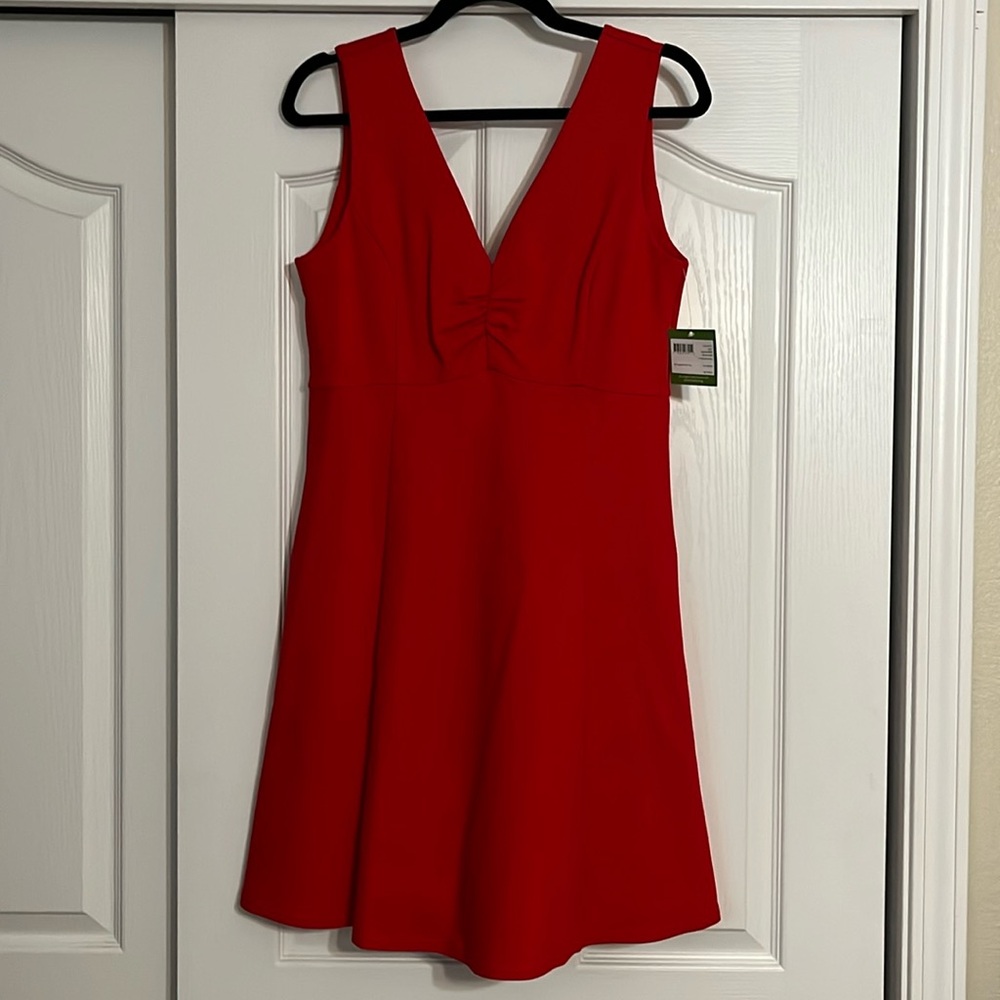 NWT Kate Spade Red V-neck Broome Street Ponte Dress